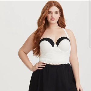 Torrid - Push-up scalloped midkini swim top